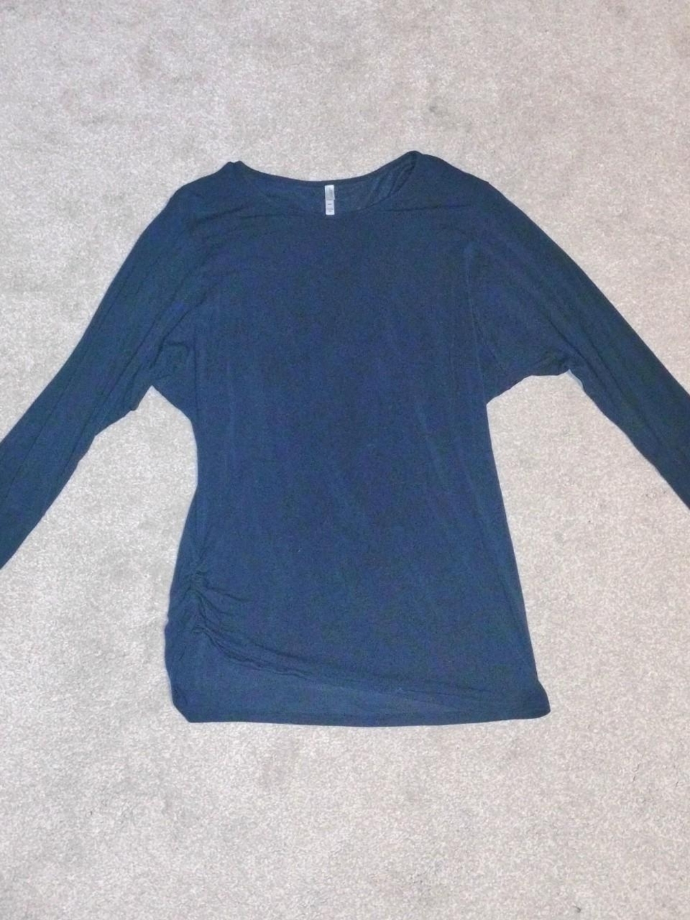 Jockey Navy Long Sleeve Side-Ruched Top